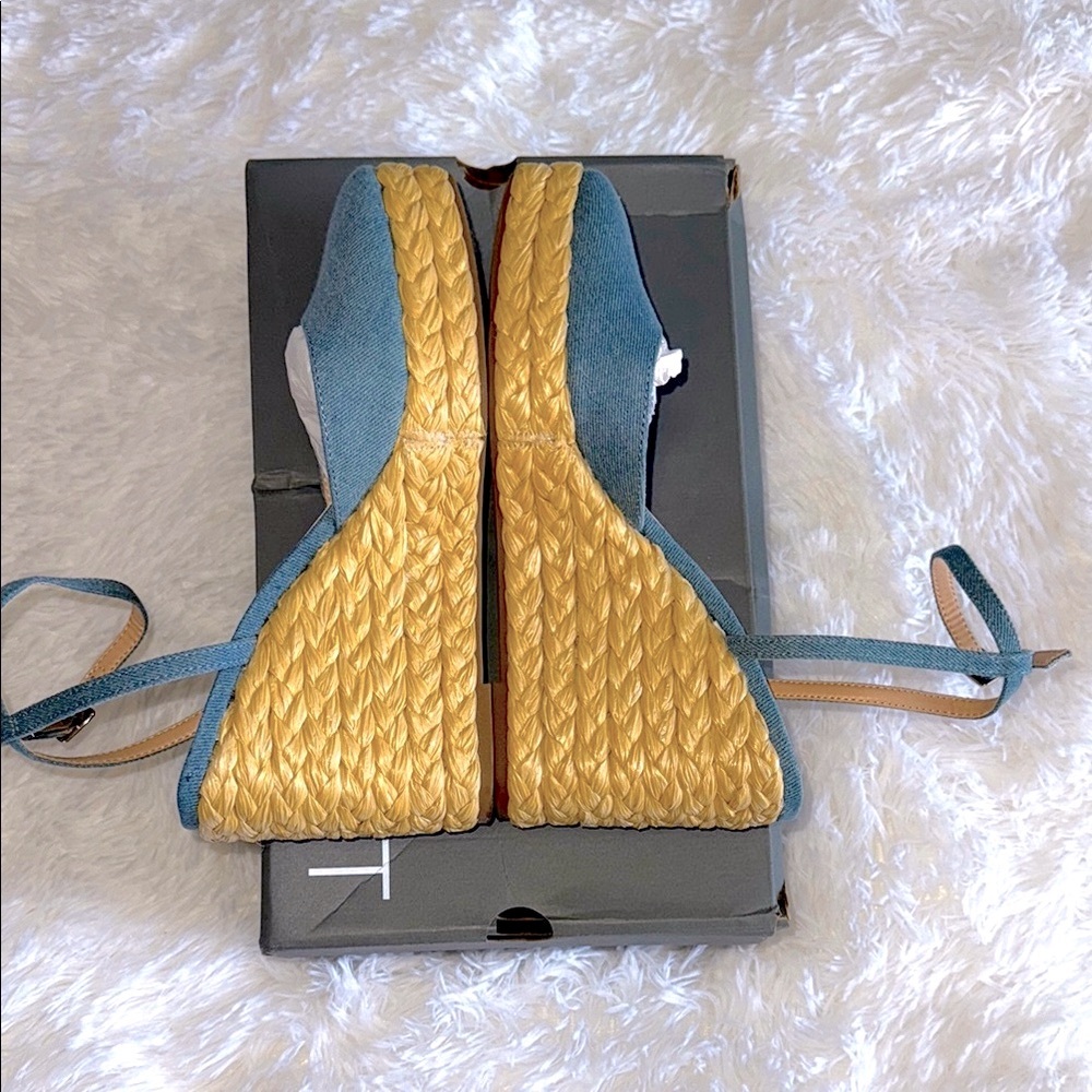 Loft Chambray Espadrille Wedge Sandals - Picture 4 of 10